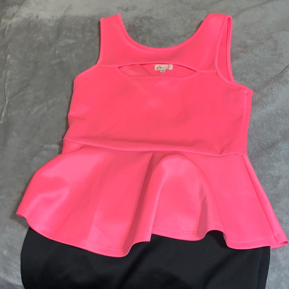 Pink and black dress